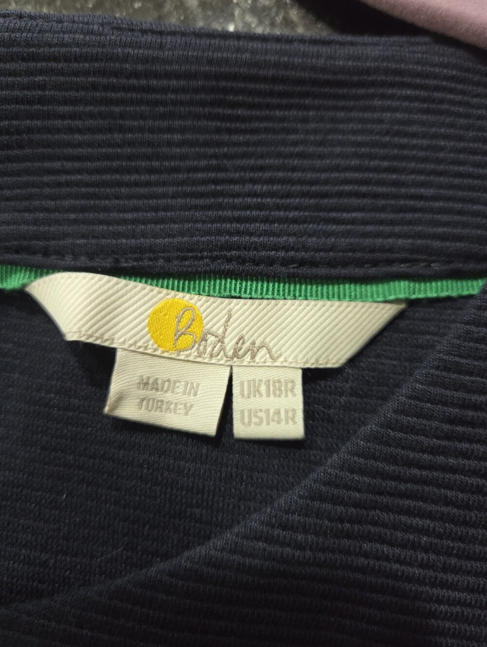 Boden Navy and Green Paneled Shift Dress - Size 14R - Picture 4 of 8